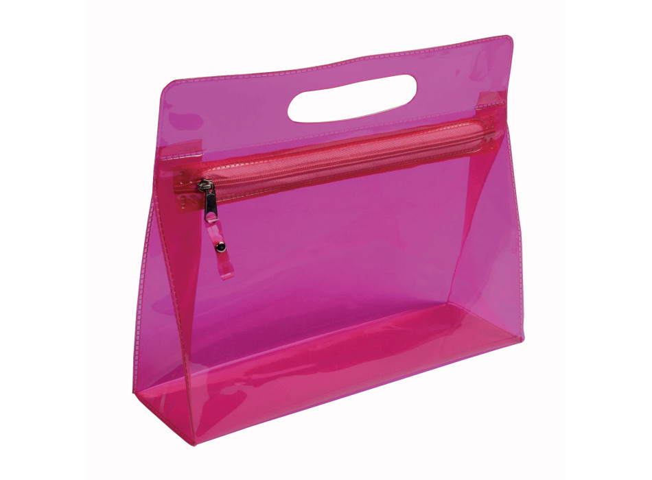 Beauty in PVC trasparente con chiusura a zip e maniglia