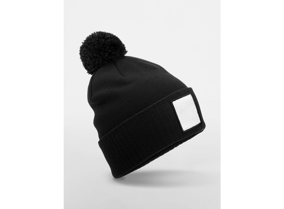 Berretto in Maglia con Pom Pom e Patch Gheddi