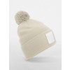 Berretto in Maglia con Pom Pom e Patch Gheddi