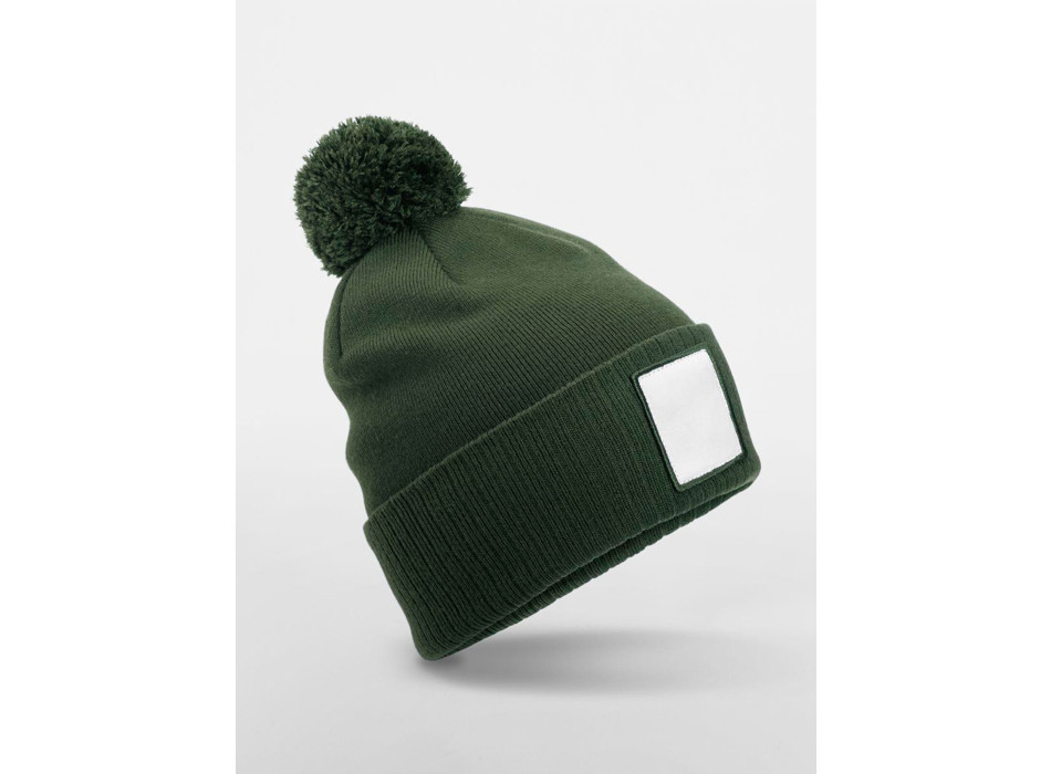 Berretto in Maglia con Pom Pom e Patch Gheddi