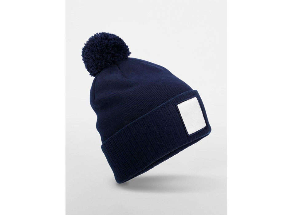 Berretto in Maglia con Pom Pom e Patch Gheddi
