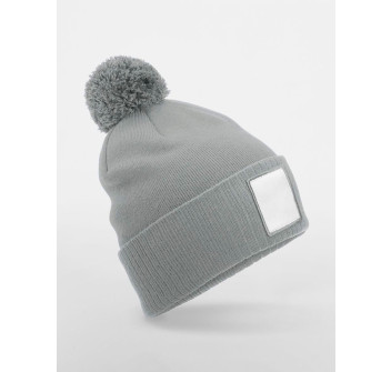 Berretto in Maglia con Pom Pom e Patch Gheddi