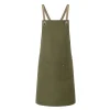 Bib Apron With Crossed Ribbons And Big Pocket Gheddi