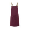 Bib Apron With Crossed Ribbons And Big Pocket