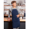 Bib Apron With Crossed Ribbons And Big Pocket