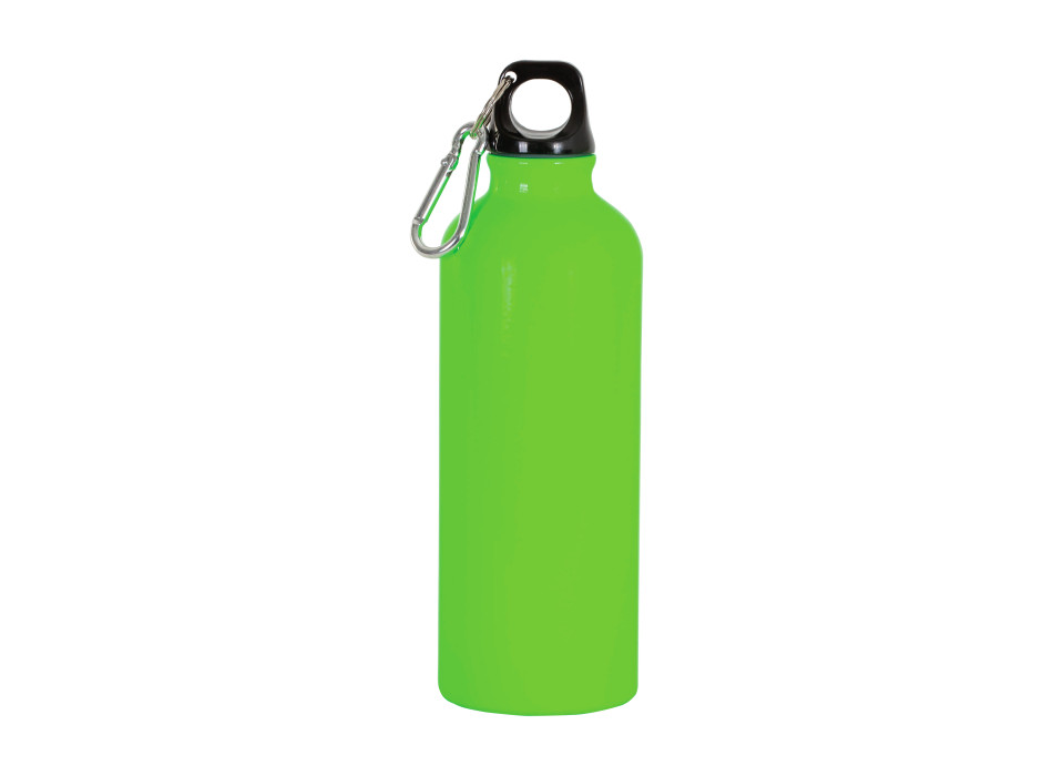 Borraccia in alluminio (500ml), con tappo in plastica e moschettone