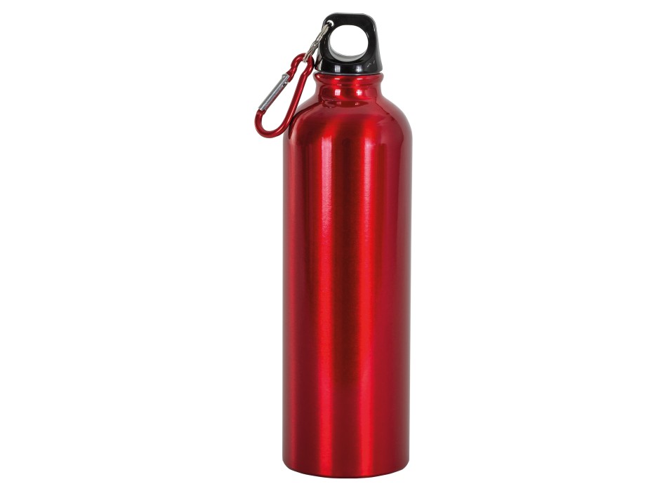 Borraccia in alluminio con moschettone, 750 ml, no box