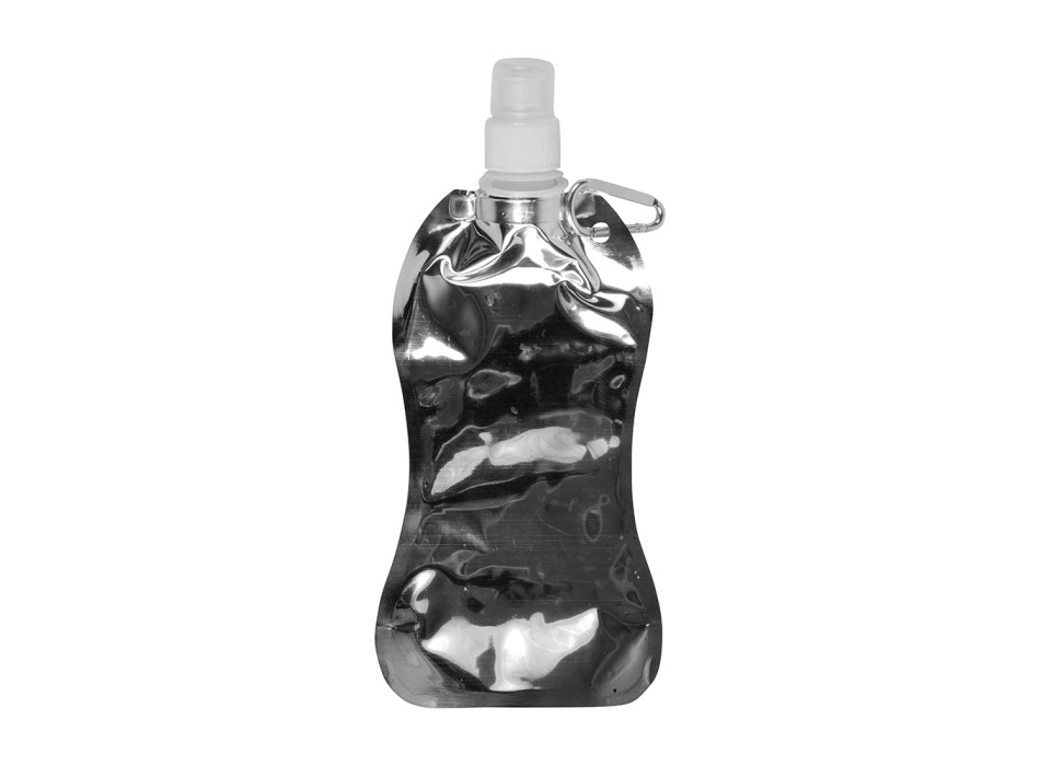 Borraccia in PE/PET BPA free ripiegabile (480ml), con moschettone