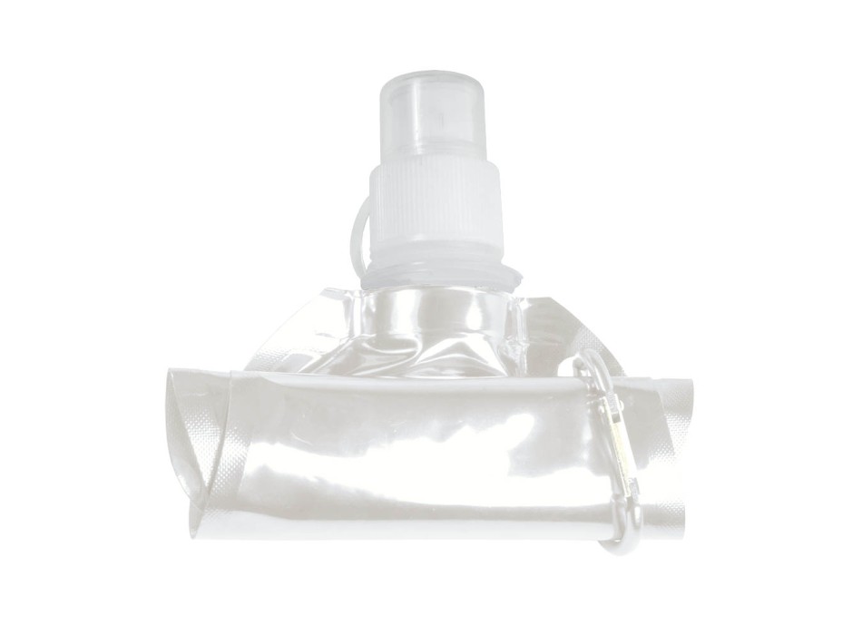Borraccia in pe/pet bpa free ripiegabile (480ml), con moschettone