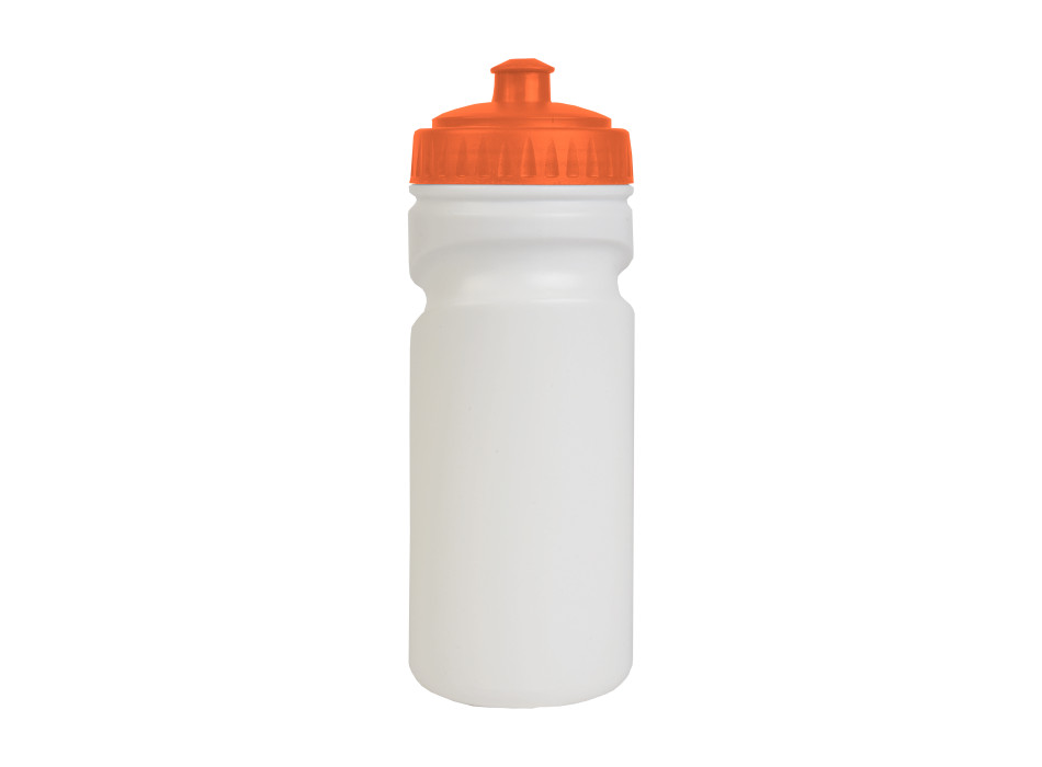 Borraccia in plastica BPA free (500ml) bianca con tappo colorato