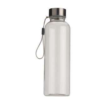 Borraccia in tritan trasparente con tappo in metallo (500ml). bpa free