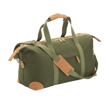 Borsa duffle in canvas  riciclato. Tracolla regolabile e removibile con fibbie in metallo Gheddi