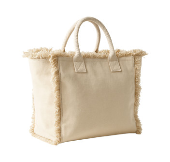 Borsa in cotone da 450 g/m2. Dotata di chiusura a zip e tasca interna Gheddi