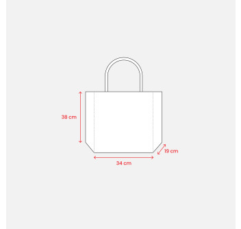 Borsa in juta con manici in cotone. Dotata di chiusura a zip