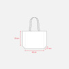 Borsa in juta con manici lunghi in corda e inserti colorati. Con soffietto Gheddi