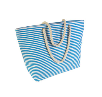 Borsa mare in poliestere con soffietto alla base e chiusura a zip