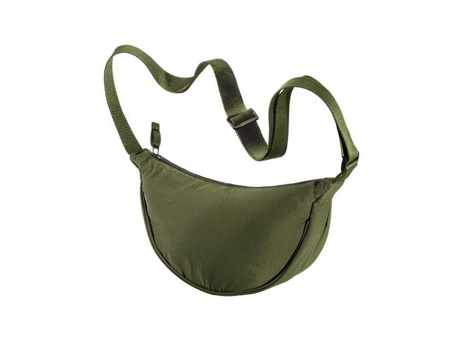 Borsa rotonda  in nylon con tracolla regolabile, chiusura con zip Gheddi