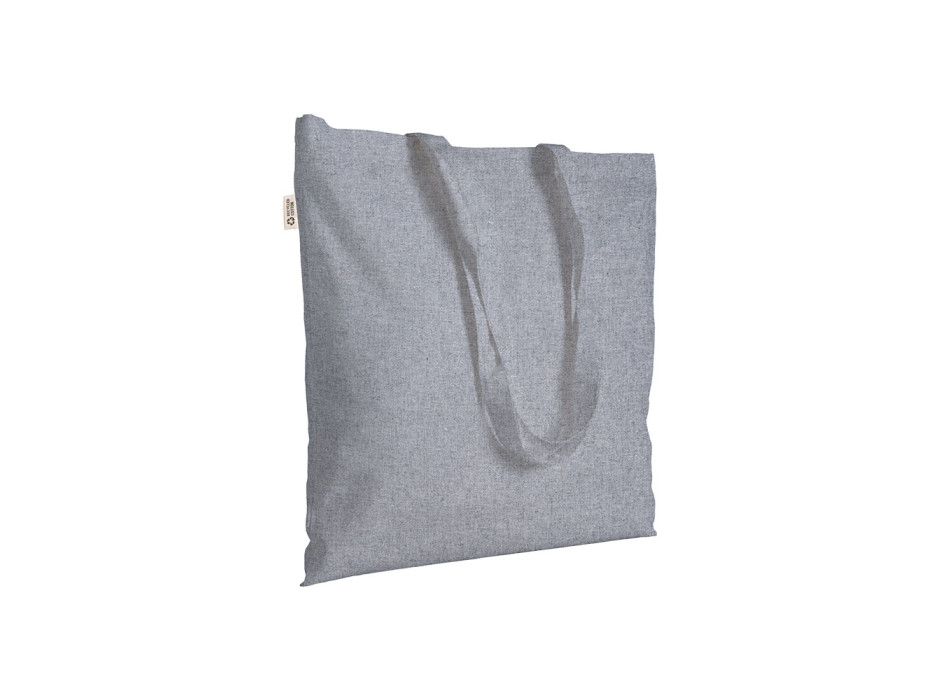 Borsa shopper a tinta unita in cotone riciclato da 140 g/m2. È certificata GRS