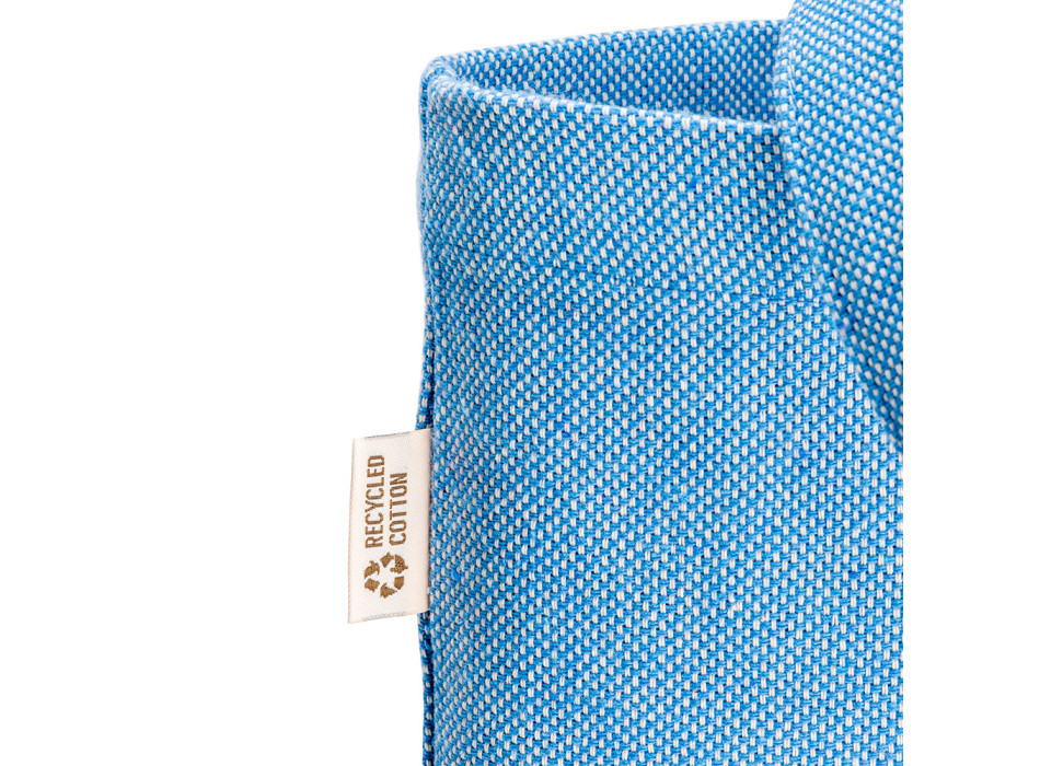 Borsa shopper in cotone riciclato 300 g/m2 con effetto melange con manici lunghi Gheddi