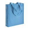 Borsa shopper in cotone riciclato 300 g/m2 con effetto mélange. Manici lunghi e soffietto Gheddi