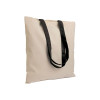 Borsa shopper in cotone riciclato da 140 g/m2 naturale con manici colorati