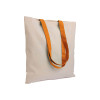Borsa shopper in cotone riciclato da 140 g/m2 naturale con manici colorati