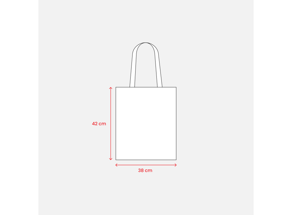 Borsa shopper in cotone riciclato da 140 g/m2 naturale con manici colorati