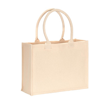 Borsa shopper in cotone riciclato laminato da 300 g/m2