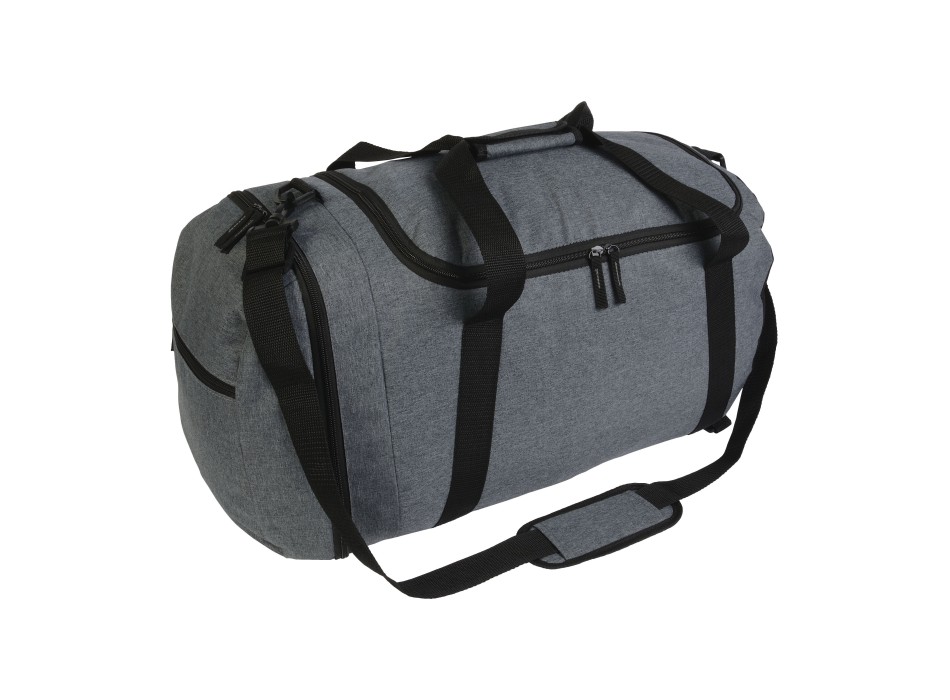Borsa sport in poliestere twotone con spallacci estraibili e tasca porta scarpe