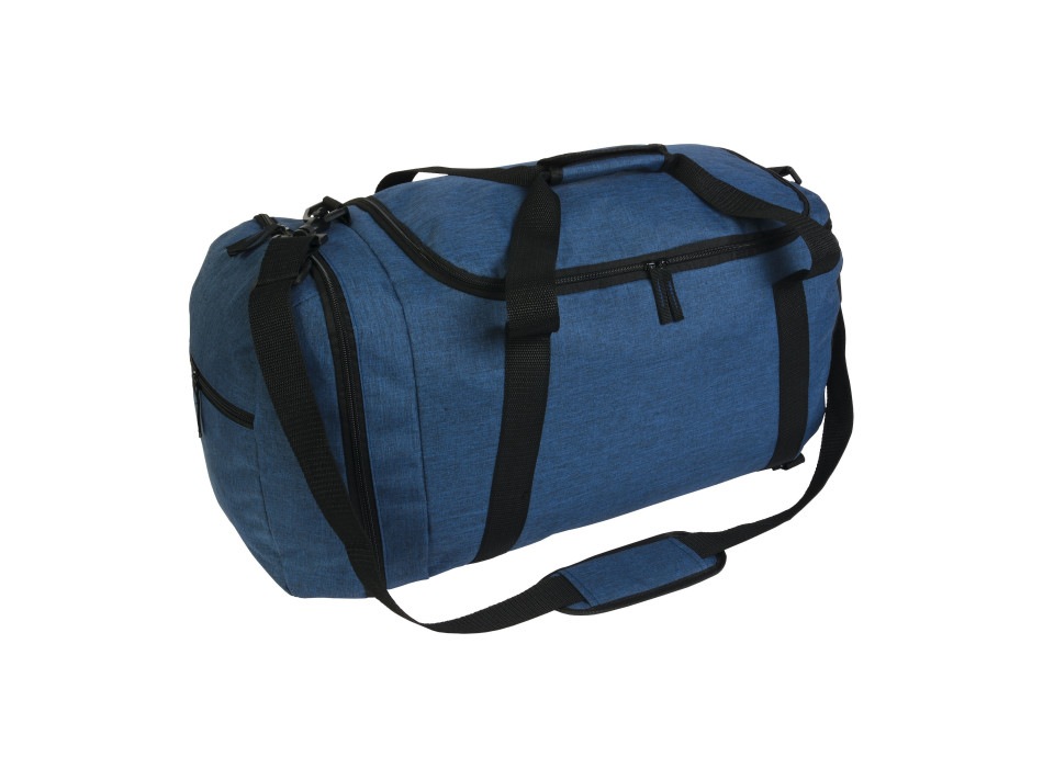 Borsa sport in poliestere twotone con spallacci estraibili e tasca porta scarpe