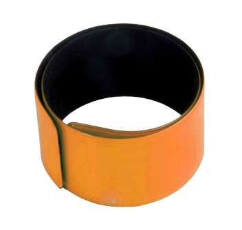 Bracciale di sicurezza "clic clac" in poliestere catarifrangente e pvc