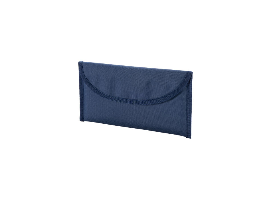 Bustina portadocumenti in poliestere 600D con due tasche e chiusura con velcro