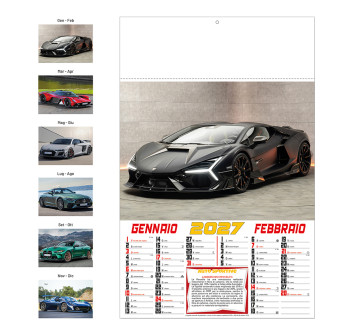 Calendario 2027 da parete mensile, 6 fogli illustrati in carta patinata da 130 g/m Gheddi