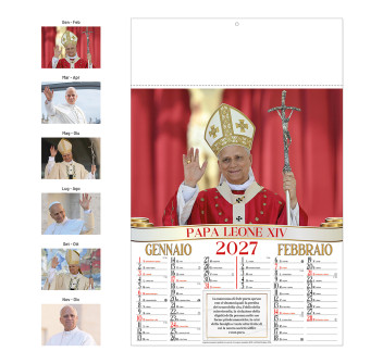 Calendario 2027 da parete mensile, 6 fogli illustrati in carta patinata da 130 g/m Gheddi