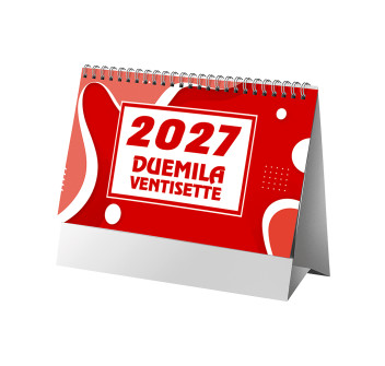 Calendario 2027 da tavolo mensile bicolore, 13 fogli su carta patinata opaca Gheddi
