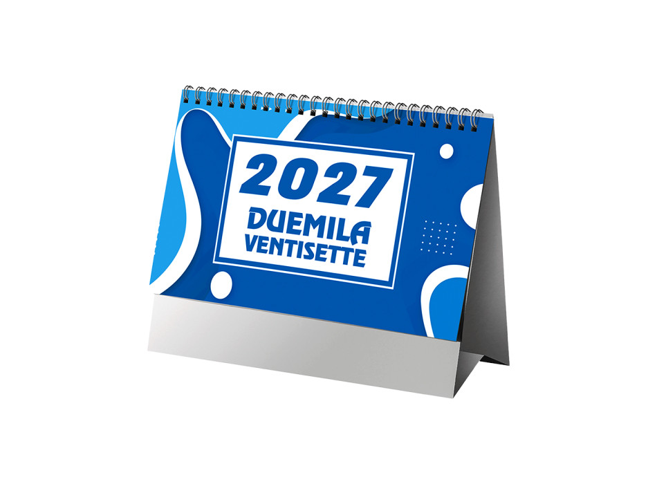 Calendario 2027 da tavolo mensile bicolore, 13 fogli su carta patinata opaca Gheddi