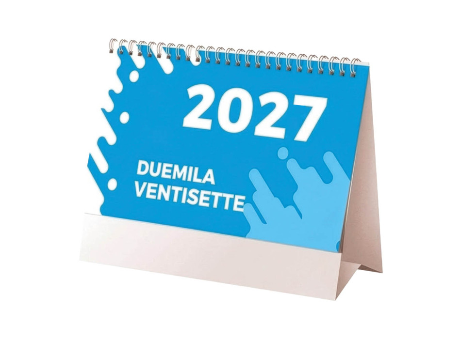 Calendario 2027 da tavolo mensile bicolore, 13 fogli su carta patinata opaca Gheddi