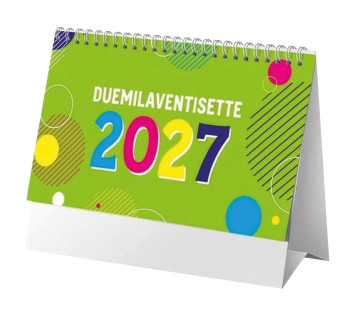 Calendario 2027 da tavolo mensile multicolore, 13 fogli su carta patinata opaca Gheddi