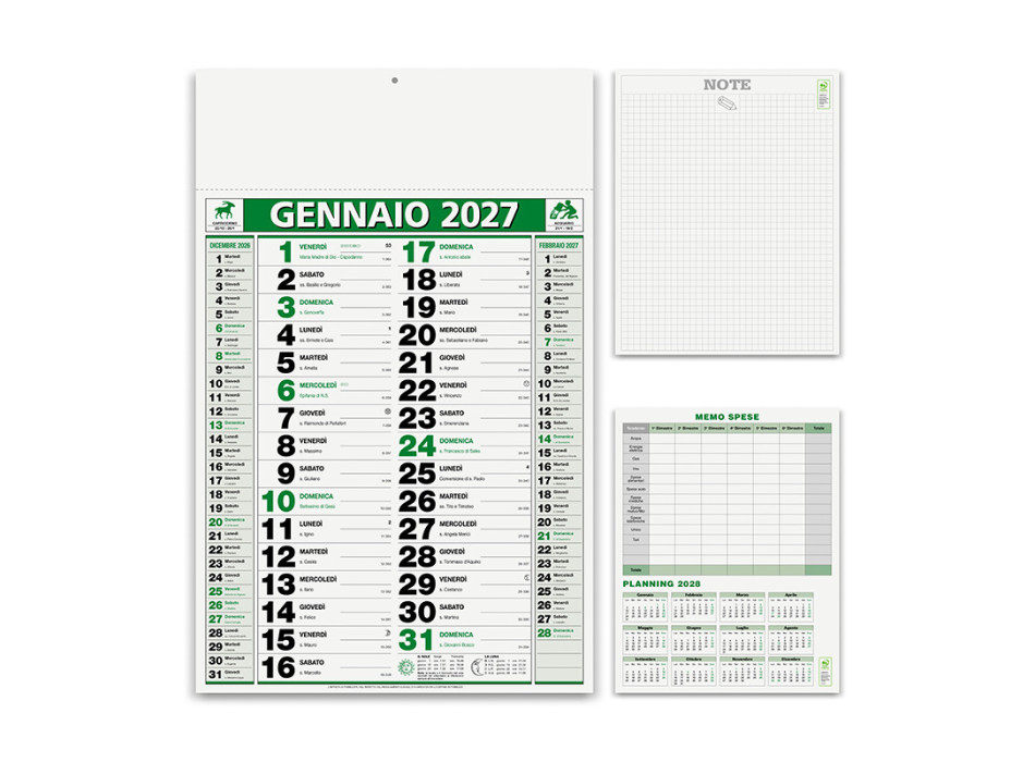 Calendario Back Notes Elegant 2027 Gheddi