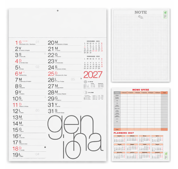 Calendario Moderno 2027 Gheddi