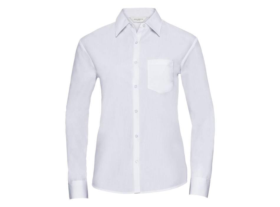 Ladies' Long Sleeve PolyCotton Poplin Shirt