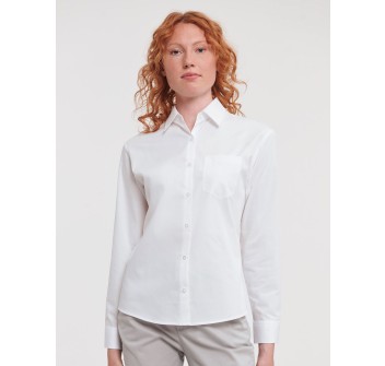 Ladies' Long Sleeve Pure Cotton Poplin Shirt
