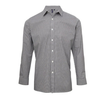 Men's Long Sleeve Microcheck Gingham Shirt