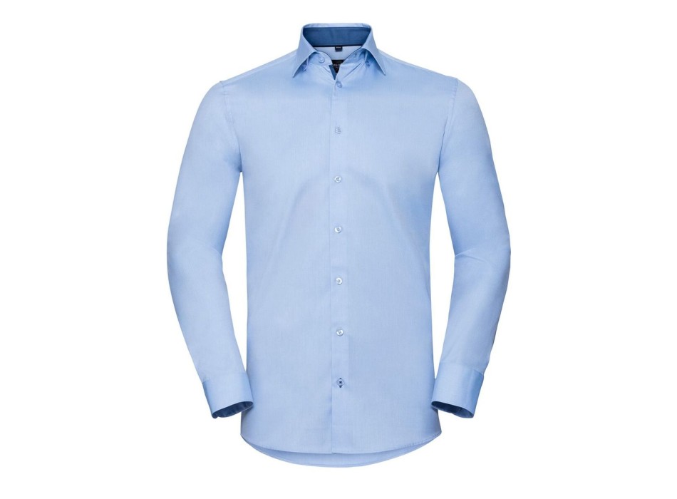 Men´s Long Sleeve Tailored Contrast Herringbone Shirt