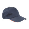 Cappellino in cotone, 5 pannelli con profilo e ricamo tricolore Gheddi