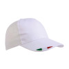 Cappellino in cotone, 5 pannelli con ricamo tricolore Gheddi