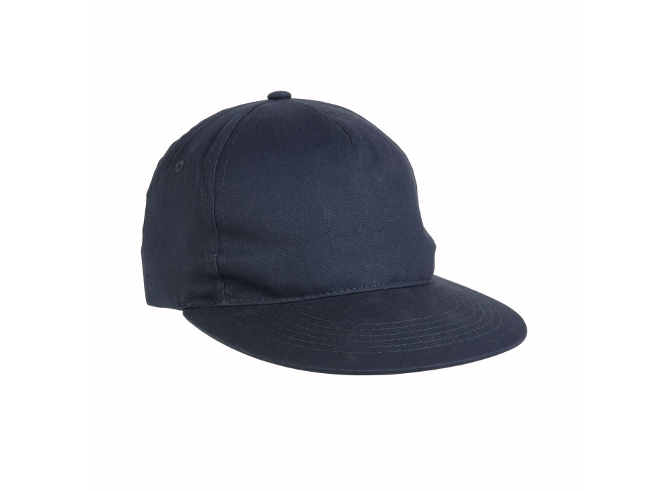Cappellino in cotone pesante, 6 pannelli con visiera piatta