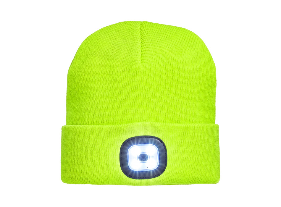 Cappellino in maglia 100% acrilico pesante con luce LED removibile e ricaricabile USB Gheddi