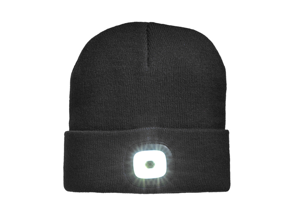 Cappellino in maglia 100% acrilico pesante con luce LED removibile e ricaricabile USB Gheddi