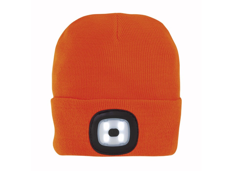 Cappellino in maglia 100% acrilico pesante con luce led removibile e ricaricabile usb